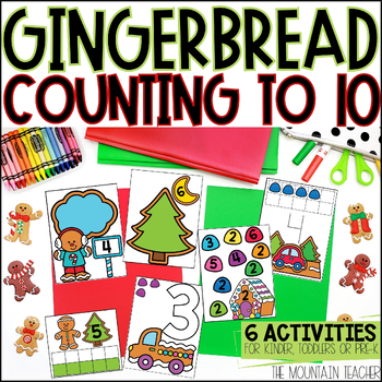 Preview of Gingerbread Math Counting to 10 - Preschool, Kindergarten or Toddler Activities
