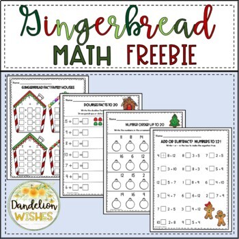 Preview of Gingerbread Math Freebie