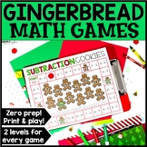 Gingerbread Math Games | Christmas Math Activities | No Prep