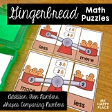 Gingerbread Math Puzzles - Comparing Numbers, Addition, Sh