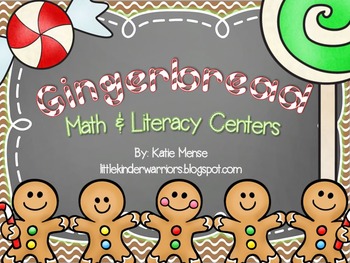 Preview of Gingerbread Math and Literacy Centers for Kindergarten