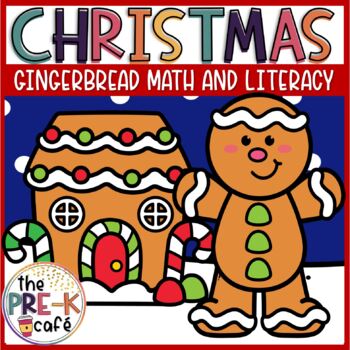 Preview of Gingerbread Math and Literacy Centers Activities | Pre-K K | December | Cookies