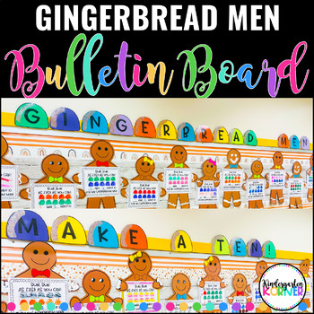 Preview of Gingerbread Men Bulletin Board | Gingerbread Man Craft, Writing, Math | K, 1