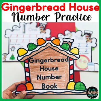Preview of Gingerbread Number Book | Christmas Number Tracing Worksheets