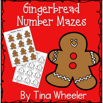 Preview of Gingerbread Number Mazes ~Math Games ~ Math Centers
