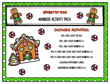 Preview of Gingerbread Numbers 1-20 Activities Pack for PreK & Kindergarten