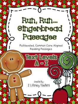Preview of Gingerbread Passages: CCSS Aligned Leveled Reading Passages & Activities A - I