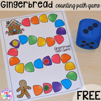 Gingerbread Path Games By Pocket Of Preschool | Teachers Pay Teachers