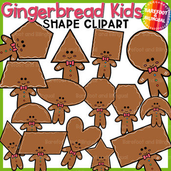 Preview of Christmas Clipart | Gingerbread Kid Shapes