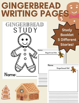 Preview of Gingerbread Writing Pages Book- Reflection of Reading, Kindergarten, Holiday
