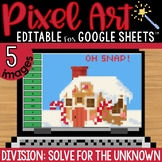 Gingerbread Pixel Art Math for Christmas: Division Solving