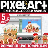 Gingerbread Pixel Art Template DIY Editable Digital Resour