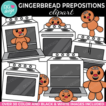 Preview of Gingerbread Preposition Clipart | Gingerbread Clipart | Christmas Clipart