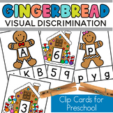 Gingerbread Preschool Visual Discrimination Clip Cards wit