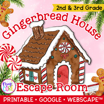 Preview of Gingerbread House Reading Escape Room - 2nd 3rd Grade Christmas Activity