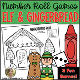 Gingerbread & Elf Number Roll Holiday Math Games for Kindergarten