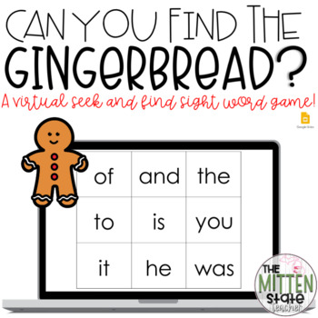 Preview of Gingerbread Sight Word Game for Virtual Learning