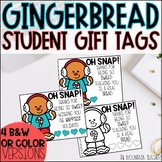Gingerbread Student Gift Tags for Christmas Gift Tag or Ho