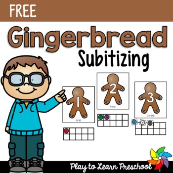 Preview of Gingerbread Subitizing - FREE