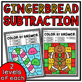 Gingerbread Subtraction within 20 Color by Number Code Chr