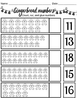 Gingerbread man teen numbers