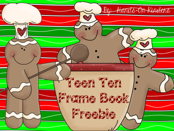 Preview of Gingerbread Teen Ten Frame Book-Making Freebie