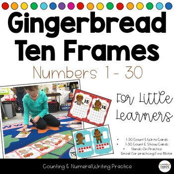 Preview of Gingerbread Ten Frames - 10, 20, 30 Frames - K.CC.1-4 Counting & Numeral Writing