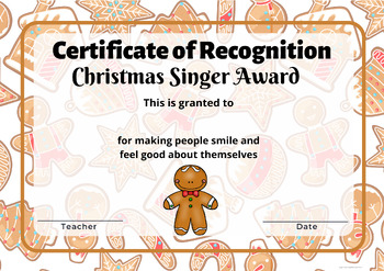 Gingerbread Theme and Santa's Official Nice List Award Certificates Bundle