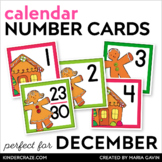 December Calendar Numbers - Gingerbread Theme