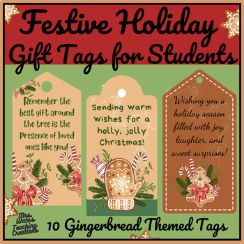 Preview of Gingerbread Christmas Gift Tags for Students and Teachers: Winter Gift Tags