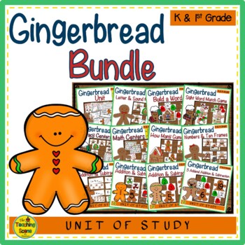 Preview of Gingerbread Themed Literacy & Math Bundle