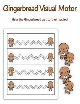 Preview of Gingerbread Visual Motor Activities Vertical Layout