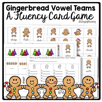 Preview of Gingerbread Winter Christmas Decodable Vowel Team Decodable Fluency Center Game
