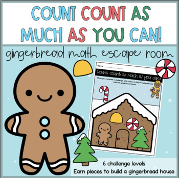 Preview of Gingerbread Winter Math Escape Room | Kindergarten Gingerbread Day