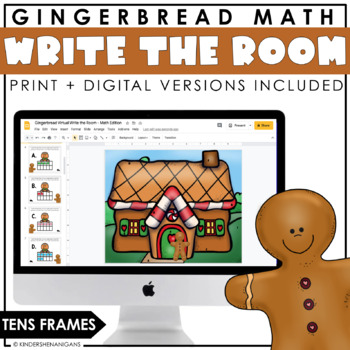 Preview of Gingerbread | Write the Room | Tens Frames