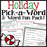 Holiday Activities "Pick-a-Word" Word Work