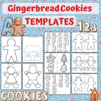 Preview of Gingerbread man Templates | Decorate a Gingerbread alphabet, numbers, cookies