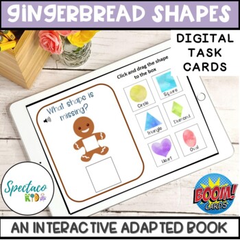 Preview of Gingerbread shapes winter basic concepts for Speech Therapy BOOM CARDS