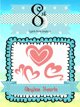Preview of Gingham Hearts Clip Art