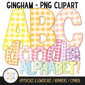 Preview of Gingham Alphabet Letters Clip Art: Bulletin Board Letters and Numbers