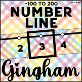 Gingham Themed Number Line -100 to 200