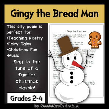 Preview of "Gingy the Bread Man" Gingerbread Man Poem, Song, Fairy Tale