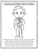 Gioachino Rossini | Famous Music Composer Coloring Page Ac