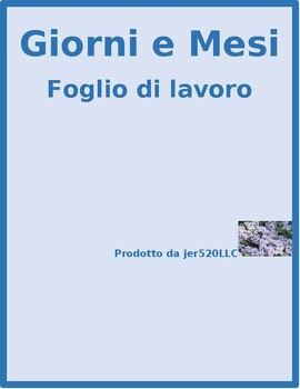 Preview of Giorni e Mesi (Days and Months in Italian) Worksheet