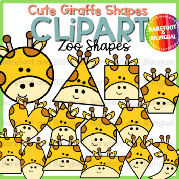 Preview of Giraffe 2D Shapes - Zoo Clipart - Giraffe Clipart