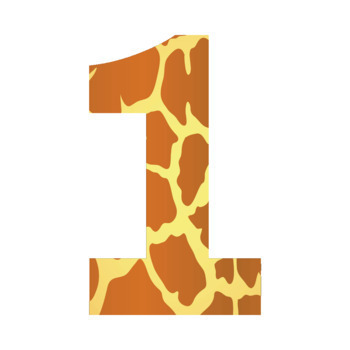 giraffe animal print lettering letters and numbers font clip art