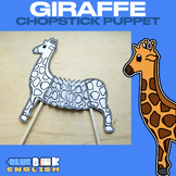 Giraffe Chopstick Puppet Craft, Mammal, Accordion Puppet (