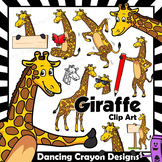 Giraffe Clip Art with Signs - letter G in Alphabet Animal Series