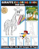 Giraffe Coloring Book For Kids Ages 4-8: Fun And Cute Gira