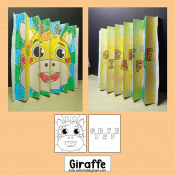 Preview of Giraffe Craft Agamograph Art Zoo Animals Coloring Pages Activities Safari Board